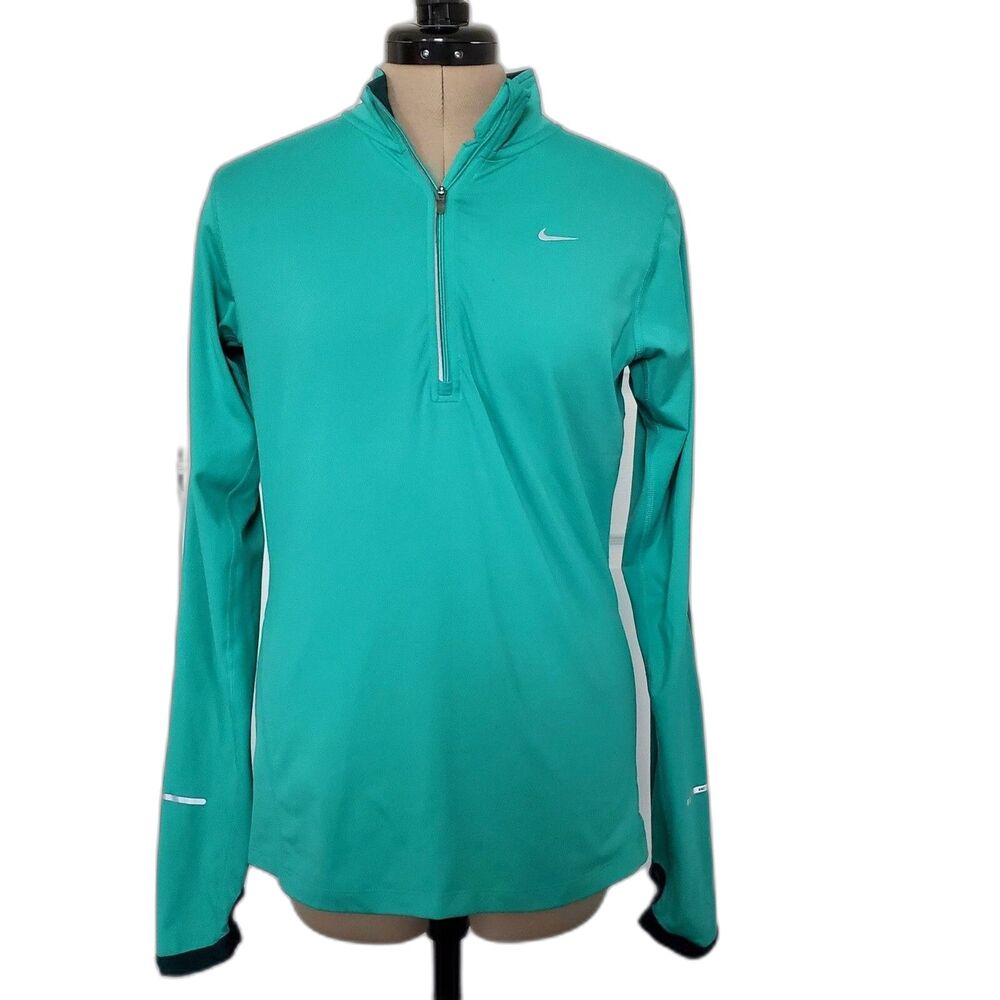 Nike Dri-Fit Women’s Jacket Small Teal Long Sleeve 1/4 Zip Element Pullover